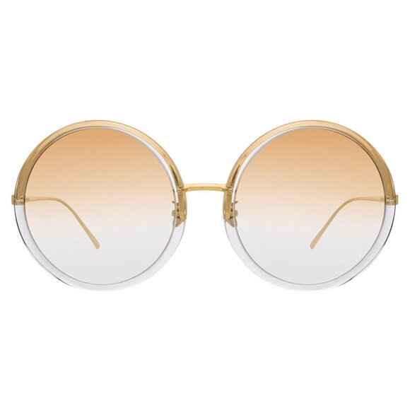 Linda FarrowRound Sunglasses - Clear Gold